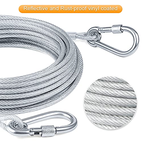 Kdsvakd Tresbro Cable para Atar Perro, 9M (30 pies) Cable para Atar Resistente Cable para Perros de hasta 250 Libras