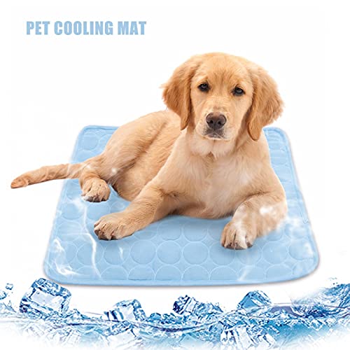 Kennelmat Bed Summer Pet Cooling Mats Perros Summer Dog Bed Small Medium Large Dogs Gatos Pet Cool Sofá Cojín Colchón para Gato 70X56Cm Azul
