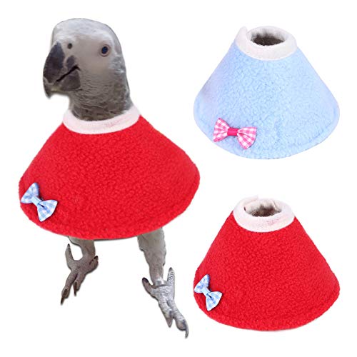KingbeefLIU Collar para Mascotas Pet Anti-mordedura Aves Collar De Loro Anti-arañazos Cubierta De Capa Circular Isabelina Rojo M