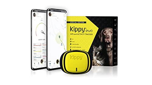 KIPPY EVO - El Nuevo Collar GPS para Perros y Gatos - Seguimiento de Actividad, 38 gr, Waterproof, Bateria 10 dias, Yellow Lemon