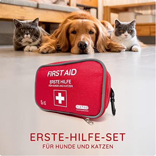 Kit de primeros auxilios para perro y gato, 23 piezas, con instrucciones de primeros auxilios para emergencias, botiquín de viaje, primeros auxilios para perros y gatos