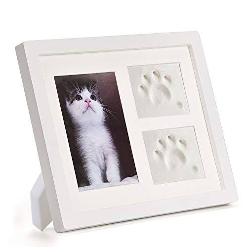 Kit marco huella para impresión de patas de mascota para perros y gatos:Marco de Recuerdo de Mascota,Artículos conmemorativos gato