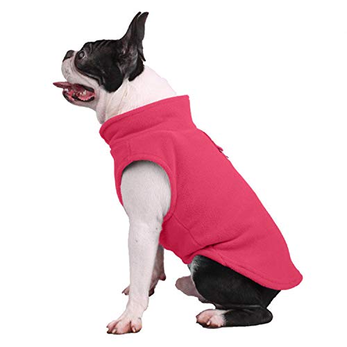 KKDIY Ropa de Lana cálida para Perros Abrigo para Mascotas Camisa para Perros Cachorros Jersey de Bulldog francés Ropa de Invierno para Perros para Perros medianos Rosa, S, Francia