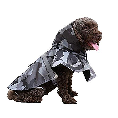 KoKoBin - Abrigo reflectante para perros con capucha, ultraligero, transpirable, impermeable, para perros medianos y grandes