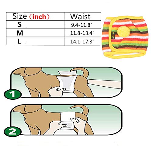 KunLS Pañales Perro Macho Pañales para Perros Pañales Perro Pañales para Perros Hembra Washable Male Dog Wrap Dog Belly Bands Male Adjustable Dog Nappies Nappies For Incontinent Dogs m