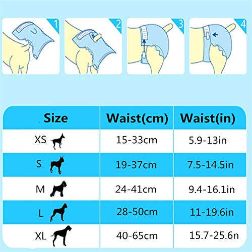 KunLS Pañales Perro Macho Pañales Perro Pañales para Perros Pañales para Perros Hembra Nappies For Incontinent Dogs Washable Dog Nappies Adjustable Dog Nappies Dog Underwear 10pcs,l