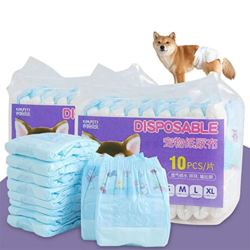 KunLS Pañales Perro Macho Pañales Perro Pañales para Perros Pañales para Perros Hembra Nappies For Incontinent Dogs Washable Dog Nappies Adjustable Dog Nappies Dog Underwear 10pcs,l
