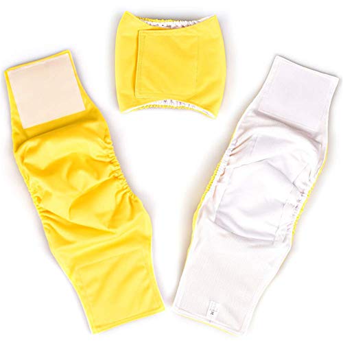 KunLS Pañales Perro Pañales Perro Macho Pañales para Perros Bragas para Perros Dog Heat Pants Nappies For Incontinent Dogs Dog Belly Bands Male Dog Period Pants Yellow,m