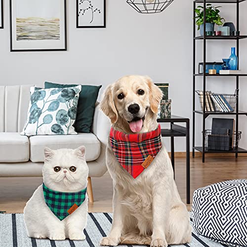 LALFPET 2 bandanas lavables para perros de Navidad, bufandas para mascotas, regalo de cumpleaños, triángulo para perros, accesorios de decoración para perros pequeños y grandes, regalos para gatos