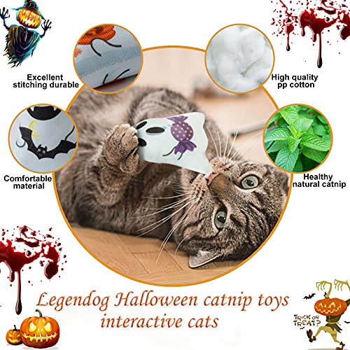 Legendog Juego de 5 juguetes de menta para gatos, para Halloween, para uso en interiores y exteriores.