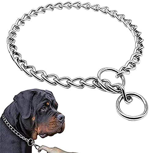 Leikance Collar de perro para mascotas, correa de acero inoxidable, collar de cadena de perro para perros