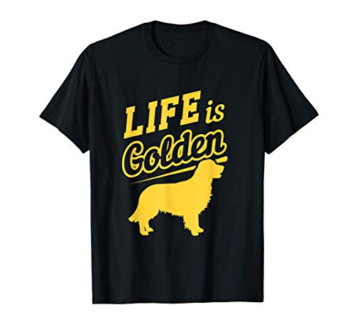 Life Is Golden Cute Golden Retriever Dog Breed Camiseta