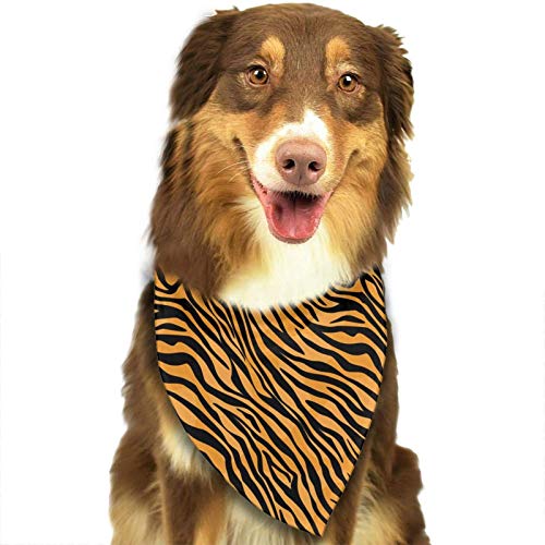 LIXSLT N/W - Pañuelos de perro con rayas de tigre en color negro y naranja para perros grandes y medianos pequeños