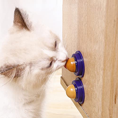 LIZHOUMIL Menta Natural + Varios oligoelementos + Gold Isinglass Cat Candy Sólido Licking Energy-Ball Catnip Nutrition (Sabor Aleatorio) Caramelo de Gato [Mejora]