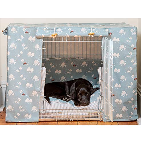 Lords & Labradors Funda para jaula de perro de hule para adaptarse a mascotas en casa, doble puerta para perro, compatible con Midwest iCrate (Country Park, extra grande de 47 pulgadas)