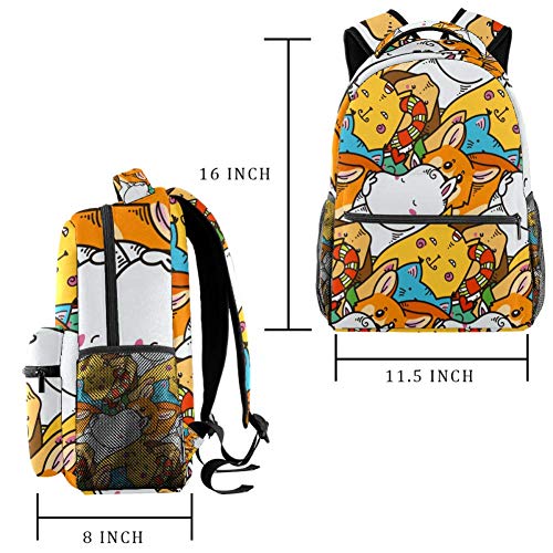 LORVIES Lindo perro y gatos kawaii animales domésticos mochila casual mochila hombro mochila mochila mochila para estudiantes escolares bolsas de viaje