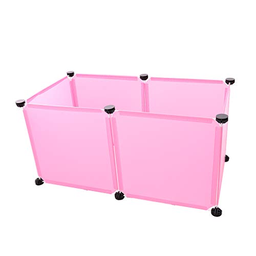 MagiDeal Jaula para hámster/conejo/cobaya/perro/gato/cachorro/jaula/correro/valla de plástico para parque de juegos de casera-6 paneles (rosa)