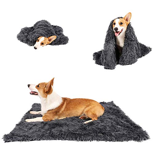 Manta de felpa para mascotas, manta extra cálida para cachorros, cómoda y suave, alfombrilla para mascotas medianas y grandes, tamaño grande 78 x 54 cm
