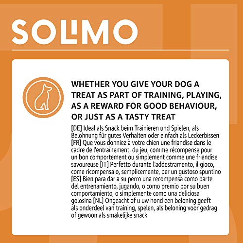 Marca Amazon - Solimo - Treats para perros: pollo y arroz, stick dentales sin aromatizantes artificiales (32 piezas x 65 gr)
