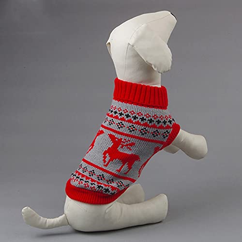 Maritown Suéter de jerséis de Perro de Navidad para Perros pequeños medianos Gatos, Trajes de Ciervo cálidos de Navidad de Invierno para Chihuahua Bulldog francés Salchicha Perro
