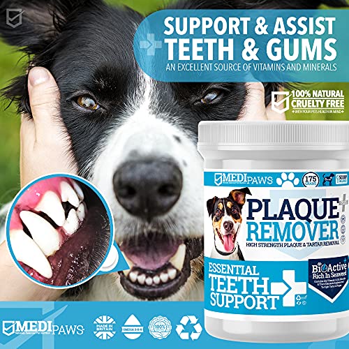 MediPaws® removedor de placa para perros de 175 g para dientes de perro y mal aliento, no necesita cepillo de dientes para perros o pasta de dientes para perros, gatos y mascotas