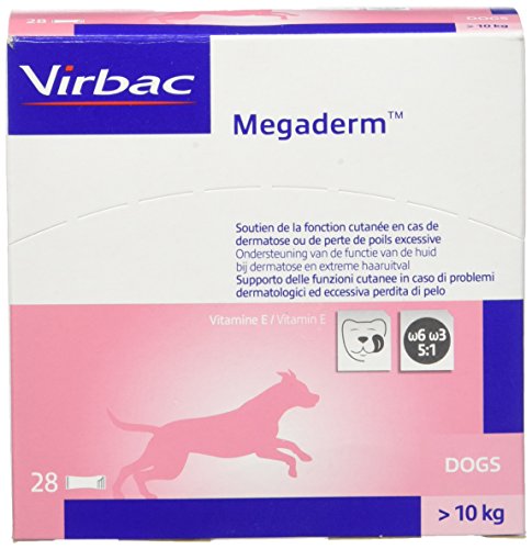 Megaderm dosis monodosis 28 x 8 ml para perros y gatos – Contiene ácidos grasos omega-6 y omega-3 para apoyar el pelo y la piel