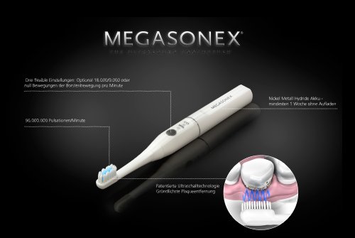 MEGASONEX Cepillo de dientes ultrasónico, válido también para perros