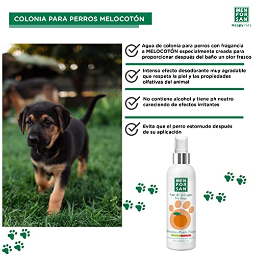 MENFORSAN Agua de Colonia melocotón para Perros 125ml | Pack de 3 Unidades