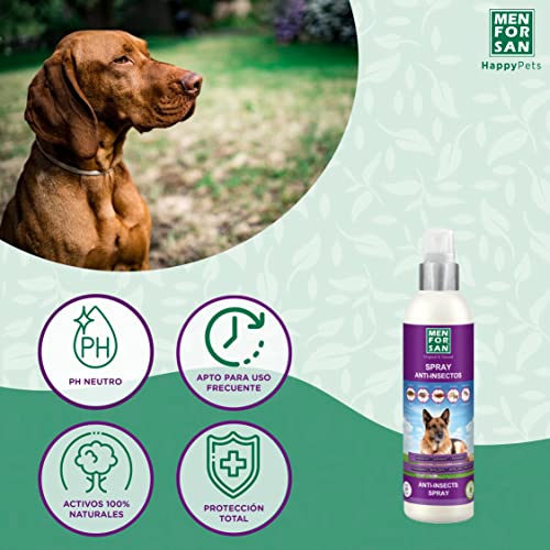 MENFORSAN Spray Anti-insectos Con Margosa, Geraniol Y Lavandino Para Perros 250ml, Protege a tu mascota de cualquier insecto