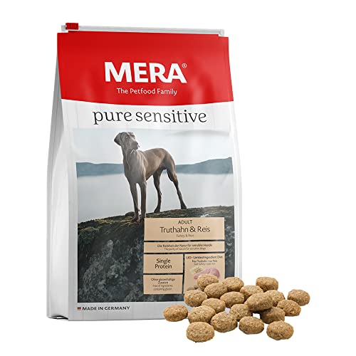 MERA Pure Sensitive - Pienso para Perros Adultos de Pavo y arroz - Alimento seco para la Dieta Diaria de Perros sensibles