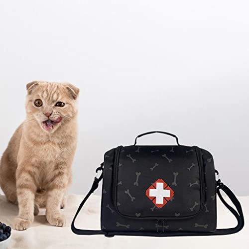 MERIGLARE Kit de Primeros Auxilios para Mascotas, Gatos, Perros, Oficina en casa, Viaje, Coche, Kit de Emergencia, Kit de Viaje para Mascotas, minibolsa de - Impresión ósea