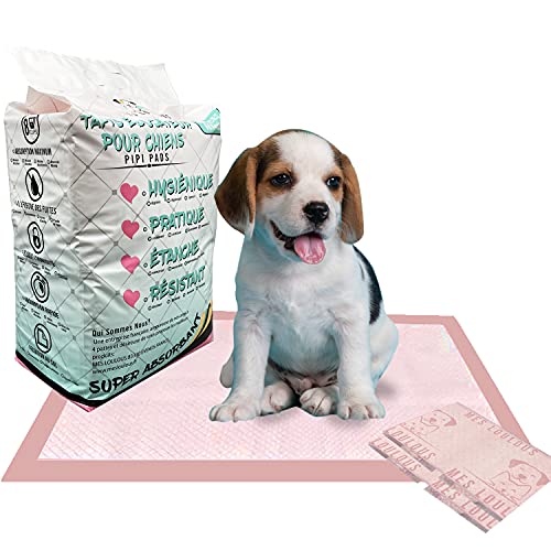 MES LOULOUS 40 alfombrillas de adiestramiento para perros 60X60cm kit absorbente impermeable para cachorros almohadillas desechables higiénicas absorbentes almohadilla de gran absorción