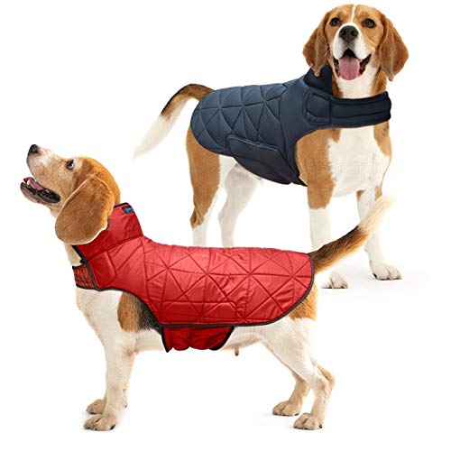 metric USA - Chaleco reversible para perro de ajuste cómodo, abrigo de invierno cálido para clima frío, chaqueta para perros pequeños, medianos y grandes