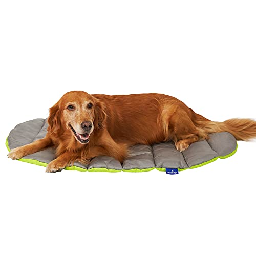 MICOOYO Cama de perro gigante al aire libre, camas de camping portátiles, alfombrilla de viaje exterior para perros pequeños, medianos y grandes, verde/gris