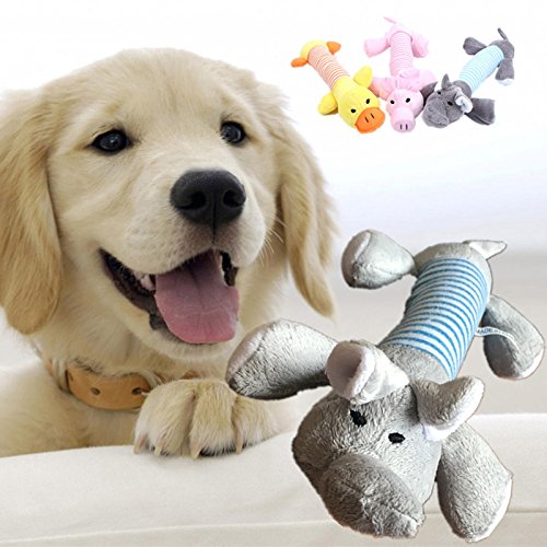 milopon quiets chend Perros juguete Pet Puppy Peluche Squeak Masticación Juguete con sonido para mascotas Formación aleatorio de colores