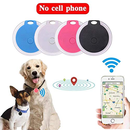 Mini Gato/Perro Localizador de Seguimiento GPS, Pequeño Dispositivo portátil Inteligente Anti-pérdida para niño/Mascota, Redondo Impermeable Dispositivo de alarmas Bluetooth (Negro, One 1 Pack)
