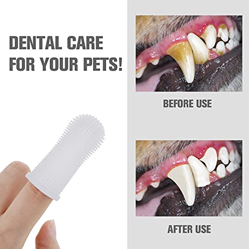 Molain Cepillo de dientes para mascotas – Cepillo de dientes para mascotas Slilicone 360º para perros Cepillo de dientes de gato – Cerdas envolventes completas para dientes de perro