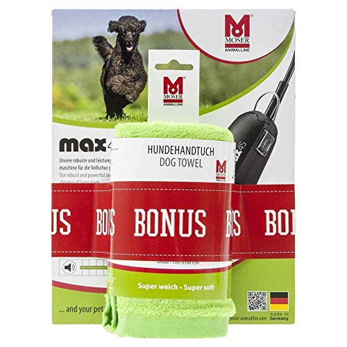 Moser Max45 - Cortapelos con toalla para perro y gato