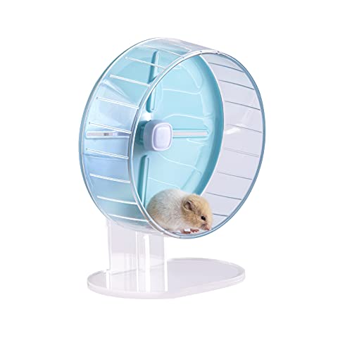 MouseBro Windmill Rueda para Correr silenciosa de Color Caramelo con Base Ajustable en Altura y Accesorio de Jaula para hámsteres, jerbos, Ratones y Ratas