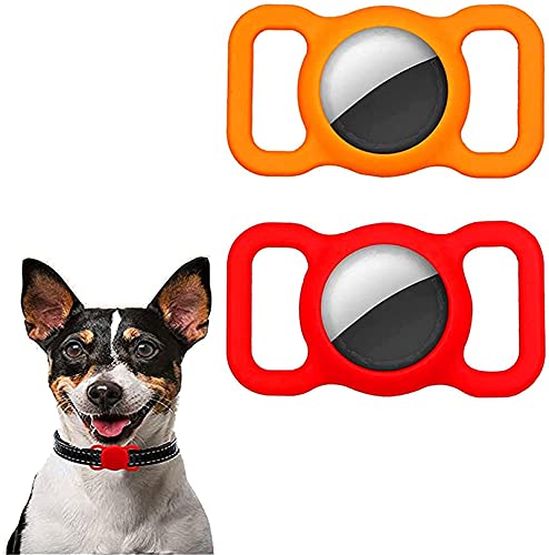 MRZJ 2 fundas de silicona para mascotas para Apple Airtag GPS Finder Perro Gato Collar lazo Mascotas Smart GPS Tracker Mini Anti-perdida Impermeable Bluetooth Localizador Ajustable C
