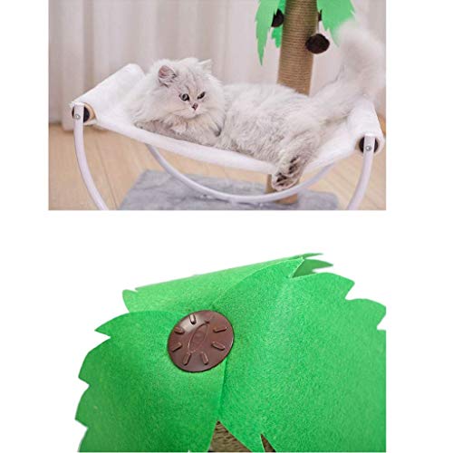 MU Cat Rasguing Posts Coconut Tree-Cat Scratch Post con Haa Y Colgar Pelota para Gatos Pollo de Felpa Ssis Scratch Pole Cat Scraver