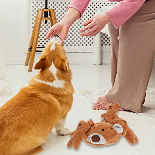 Muñeca de peluche con sonido para mascotas: 1 juego de cachorros, oso relleno, juguete de 3 ositos para mascotas, masticar, peluche, oso molar, dientes, juguete para morder