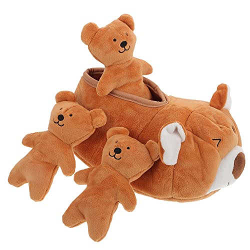 Muñeca de peluche con sonido para mascotas: 1 juego de cachorros, oso relleno, juguete de 3 ositos para mascotas, masticar, peluche, oso molar, dientes, juguete para morder