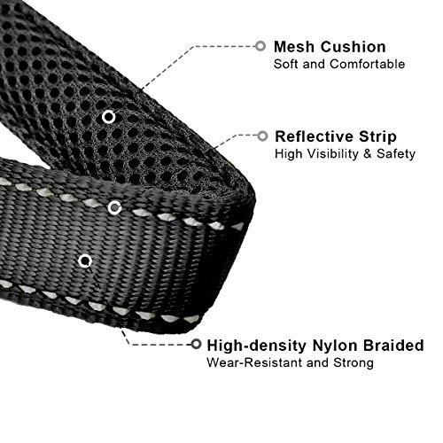 Mycicy Collar de estrangulamiento Reflectante para Perros, Collar de Entrenamiento de Nailon Suave para Perros (1" W x 22" L, Negro)