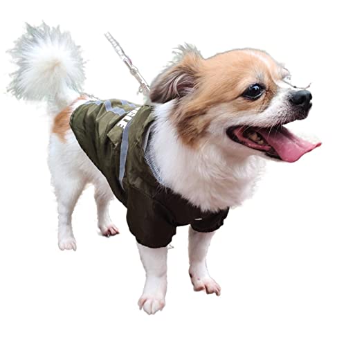 NA Nuevo impermeable para mascotas rayas reflectantes con capucha ropa para perros impermeable almacenamiento plegable ropa para mascotas