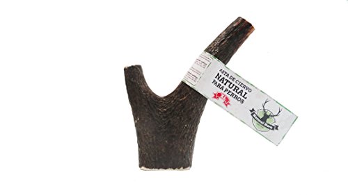 Natural Horn - Snack Natural para Perros de Asta de Ciervo (195 g). Mordedor para Cachorros Seguro, Natural y Sano. Juguete Comestible para Perros. Complemento Alimenticio.