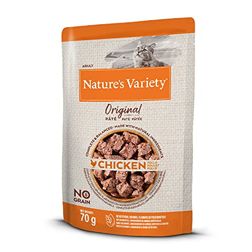 Nature's Variety Original No Grain - Paté para Gatos Adultos con Pollo - Caja 12 x 70 g