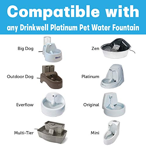 NEOUZA Filtro de agua de carbón de alta calidad compatible con Drinkwell Platium Pet Fountain(paquete de 8) y un kit de limpieza de fuente