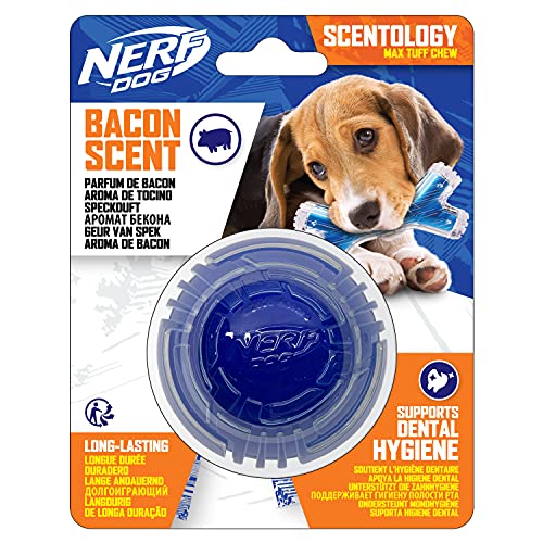 NERF Dog Juguete para Perros Scentology Solid Core Ball Bacon Aroma, 6,3 cm