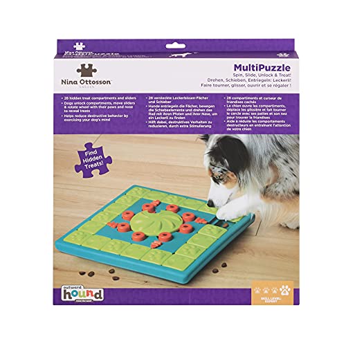 Nina Ottosson por Outward Hound MultiPuzzle - Rompecabezas para perros con módulos deslizantes - Juguete estimulador con dispensador de premios
